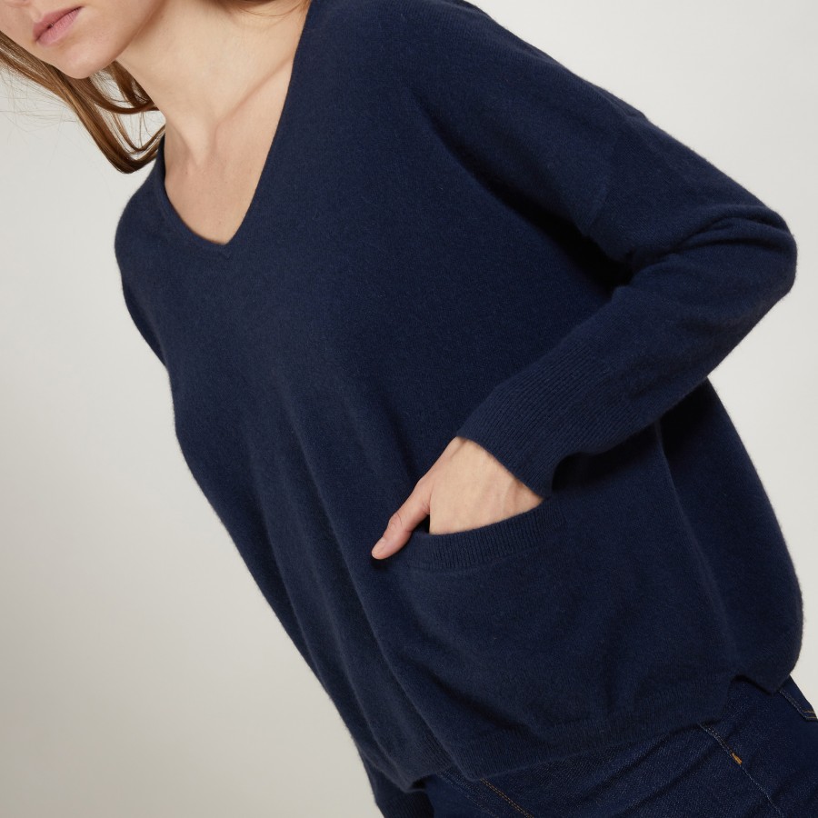 Short cashmere V-neck sweater - Balba