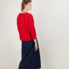 Pull court col V en cachemire - Balba 7080 dahlia - 52 Rouge