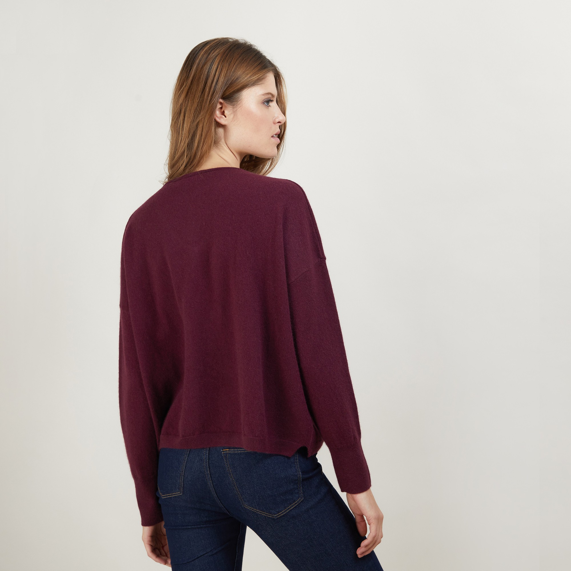 Short cashmere V-neck sweater - Balba