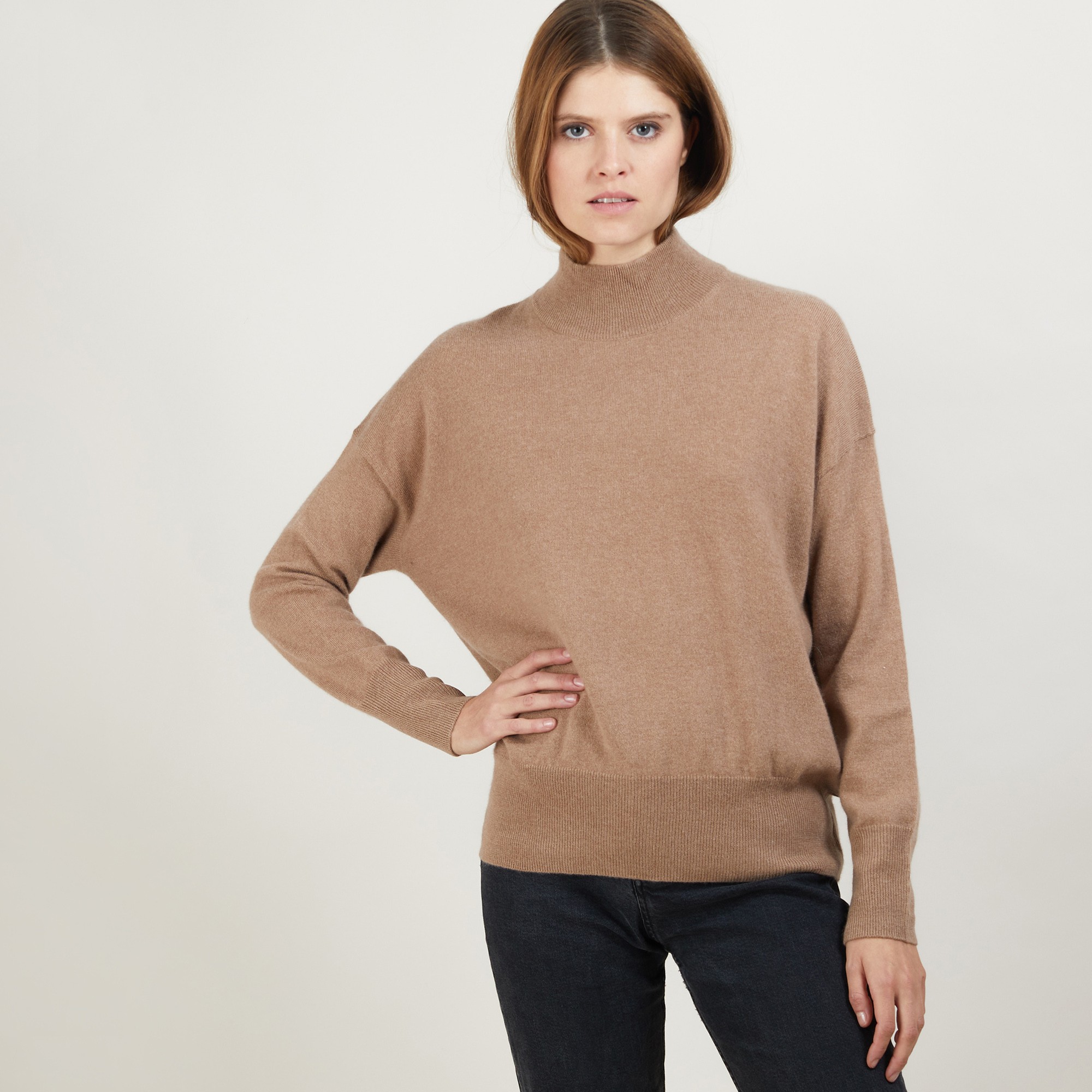 Pull col montant en cachemire - Bassa 7084 opale - 24 Rose clair
