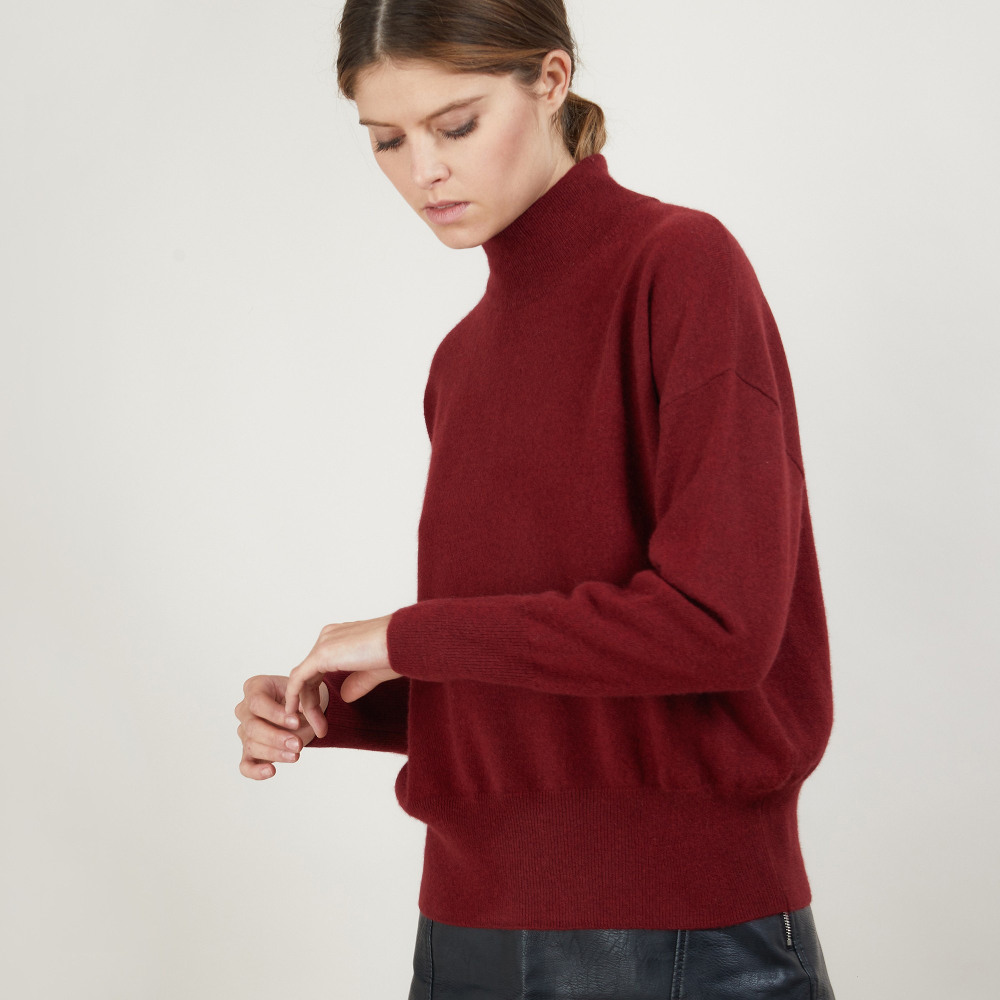 Pull col montant en cachemire - Bassa 7084 opale - 24 Rose clair