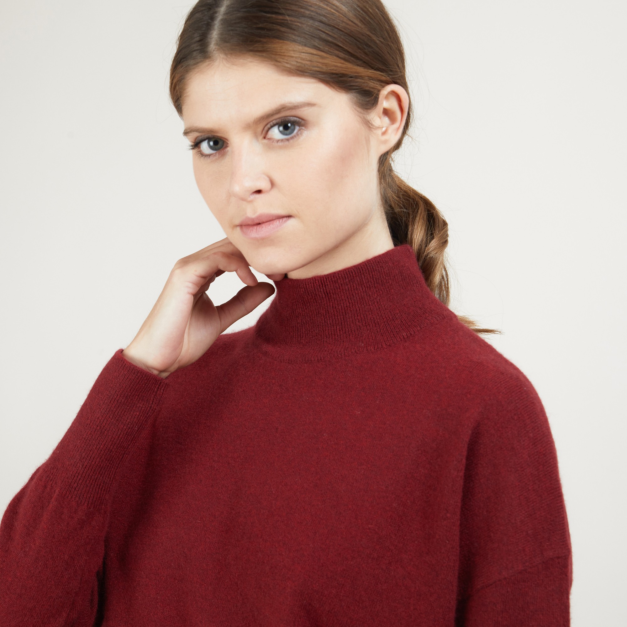 Pull col montant en cachemire - Bassa 7084 opale - 24 Rose clair