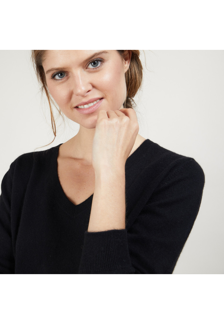 Suéter de cashmere com decote em V - Abel