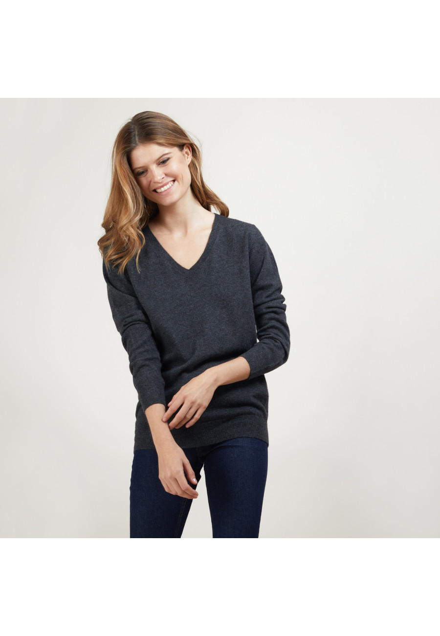 Suéter de cashmere com decote em V - Abel
