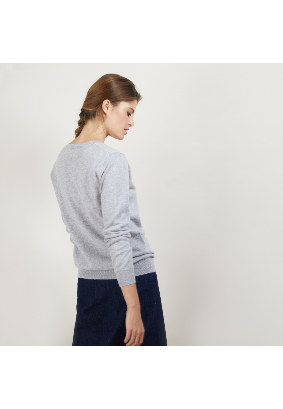 Suéter de cashmere com decote em V - Abel