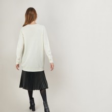 Long cardigan with pockets in cashmere - Blush