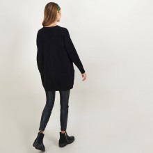 Long cardigan à poches en cachemire - Blush 7040 marine - 05 Bleu marine