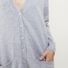 Long cardigan with pockets in cashmere - Blush