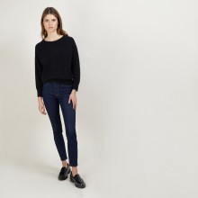 Cashmere round neck sweater with hammer armholes - Bree