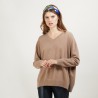 Pull en cachemire col V avec fentes - Brendao 7011 ombre - 10 Gris foncé