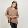 Pull en cachemire col V avec fentes - Brendao 7011 ombre - 10 Gris foncé