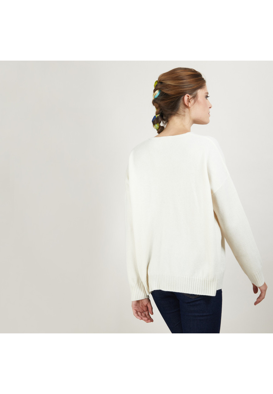 Suéter solto de cashmere com botões - Brook