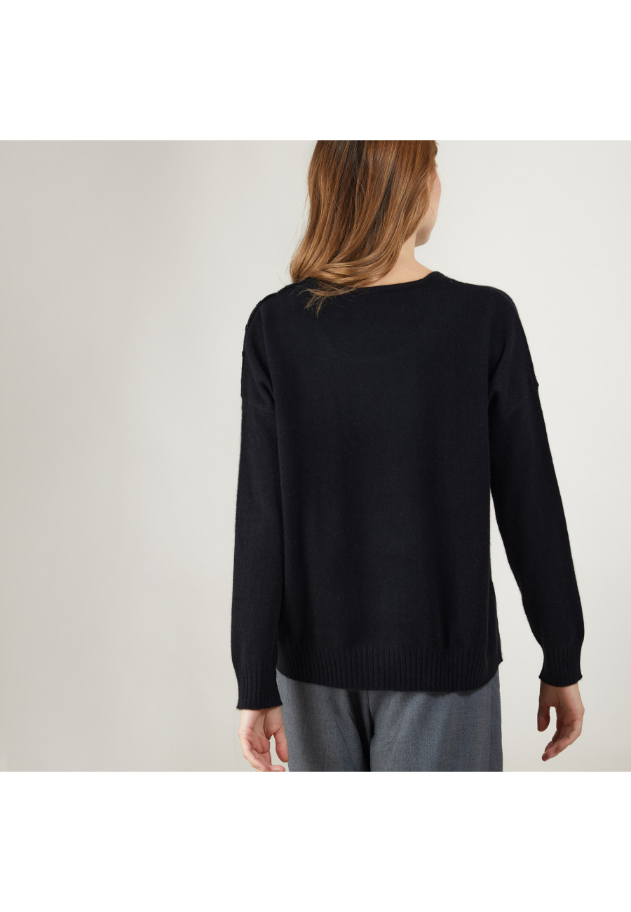 Suéter solto de cashmere com botões - Brook