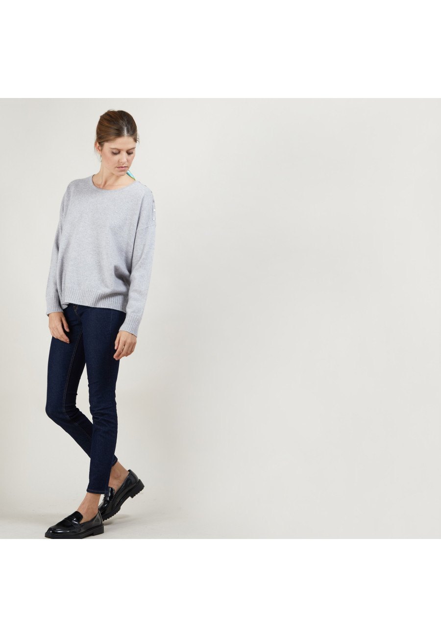 Suéter solto de cashmere com botões - Brook
