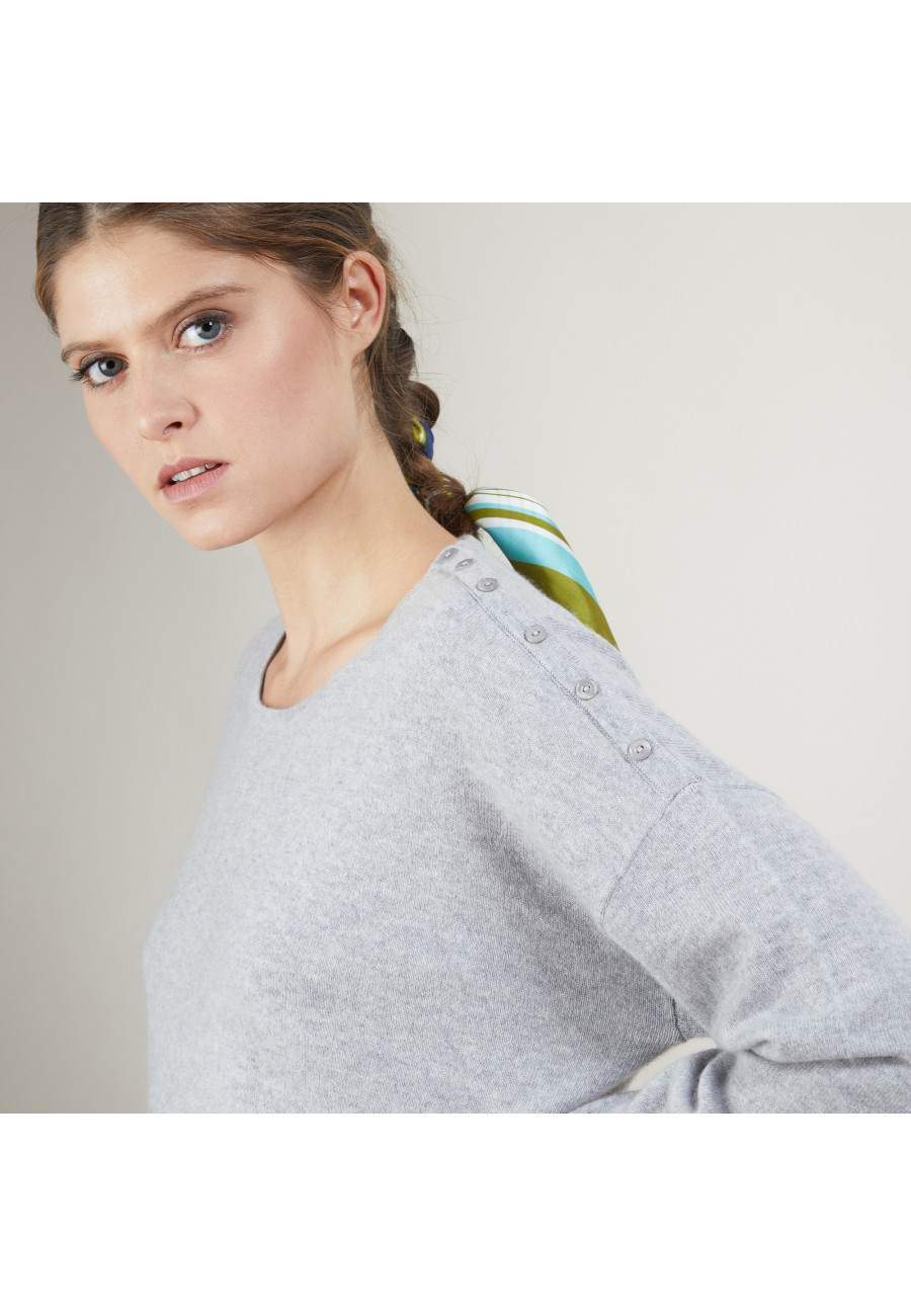 Suéter solto de cashmere com botões - Brook