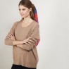 Pull ample en cachemire boutons épaule - Brook 7030 desert - 46 Marron clair