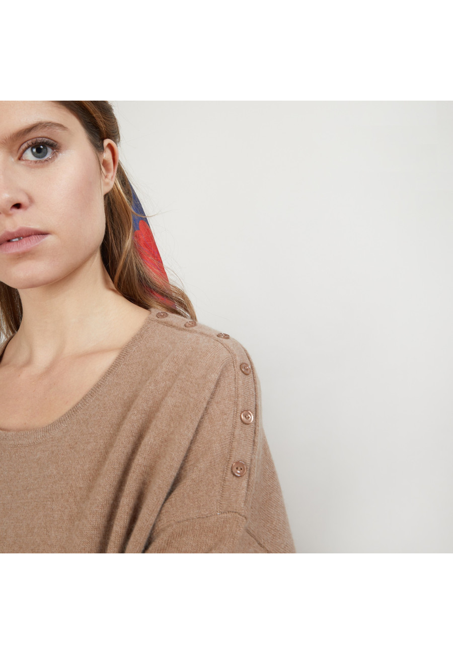 Suéter solto de cashmere com botões - Brook
