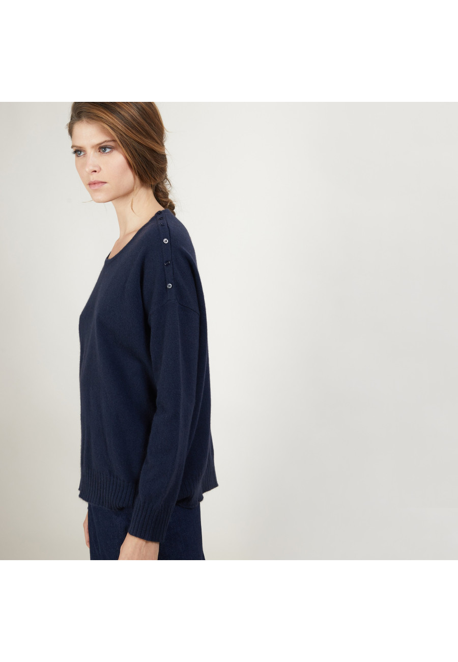 Suéter solto de cashmere com botões - Brook