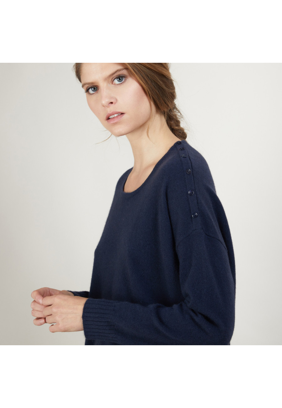 Suéter solto de cashmere com botões - Brook