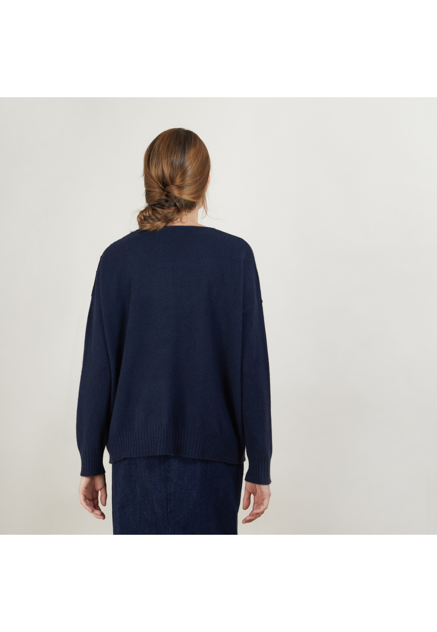 Suéter solto de cashmere com botões - Brook