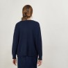 Pull ample en cachemire boutons épaule - Brook 7040 marine - 05 Bleu marine