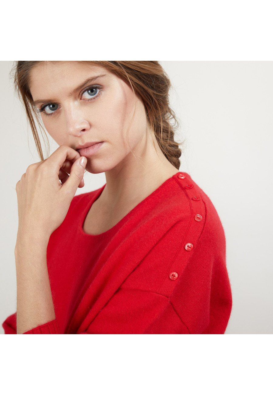 Suéter solto de cashmere com botões - Brook