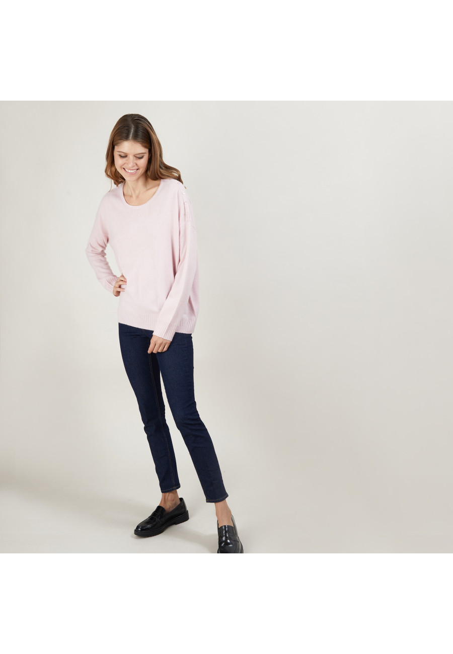 Suéter solto de cashmere com botões - Brook