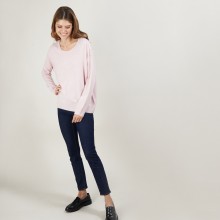 Pull ample en cachemire boutons épaule - Brook 7084 opale - 24 Rose clair