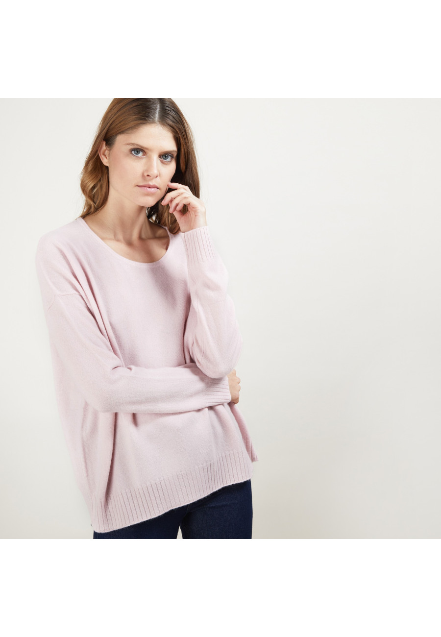 Cashmere wide shoulder buttons sweater - Brook