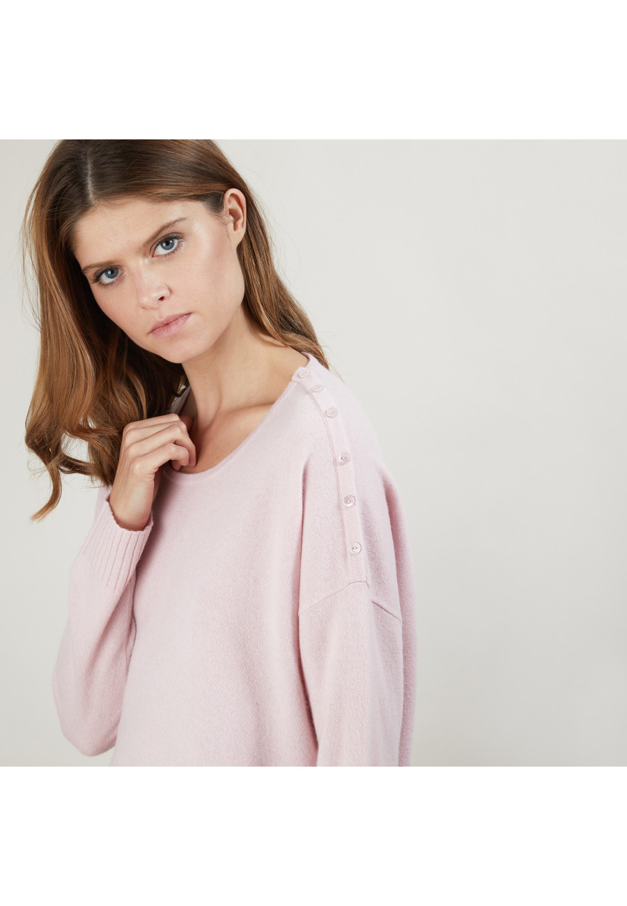 Suéter solto de cashmere com botões - Brook
