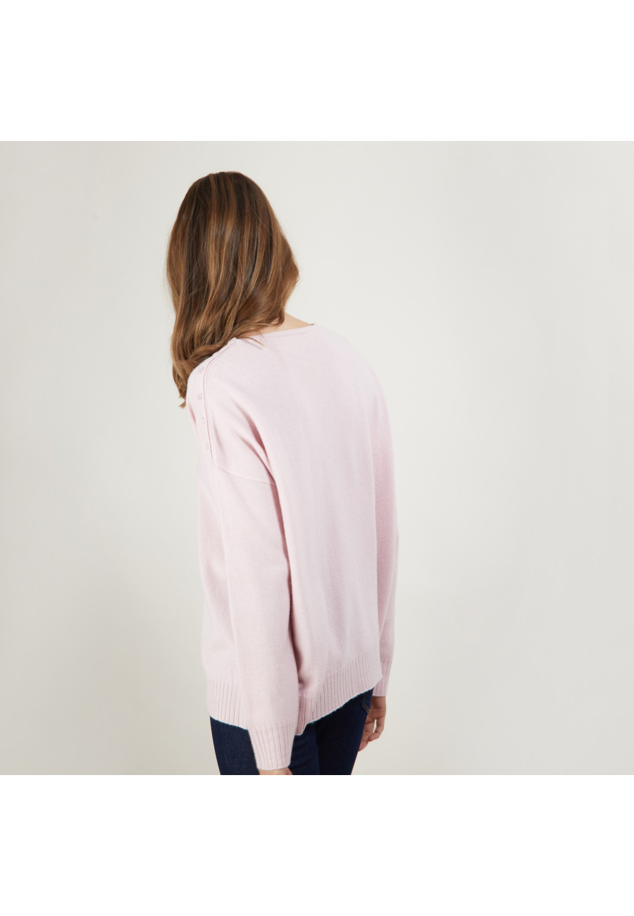 Suéter solto de cashmere com botões - Brook