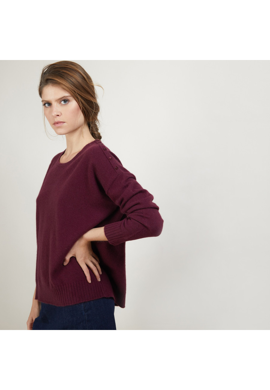 Suéter solto de cashmere com botões - Brook