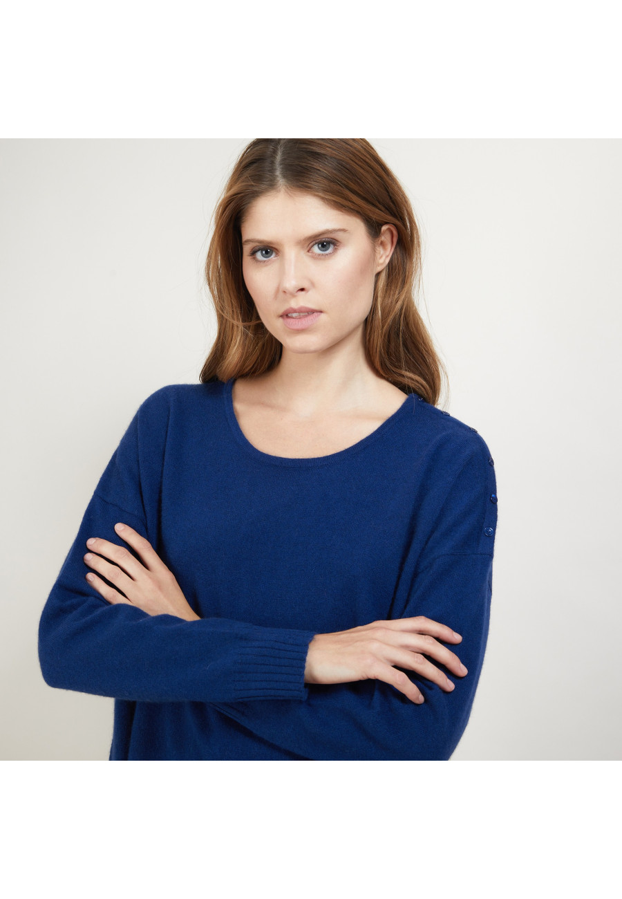 Suéter solto de cashmere com botões - Brook