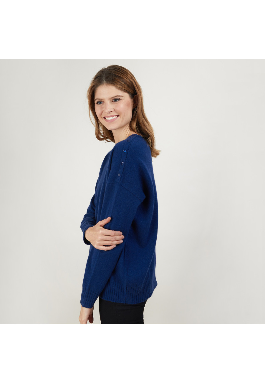 Suéter solto de cashmere com botões - Brook