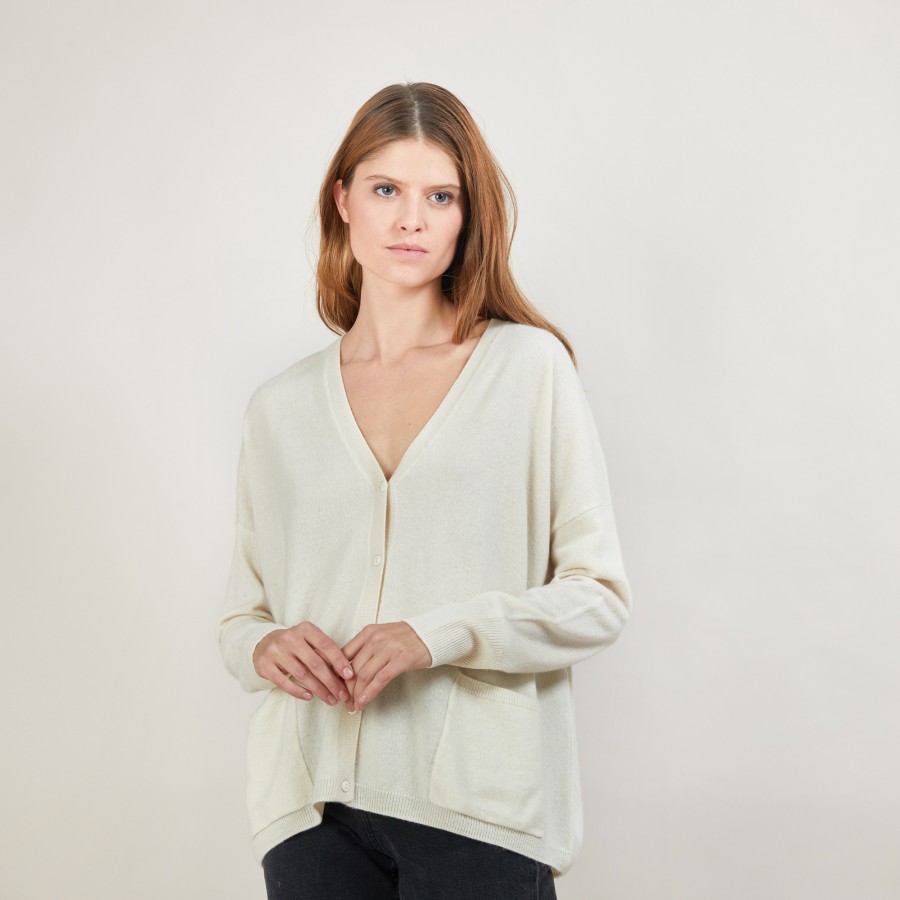 Cardigan de cashmere com decote em V - Brunne