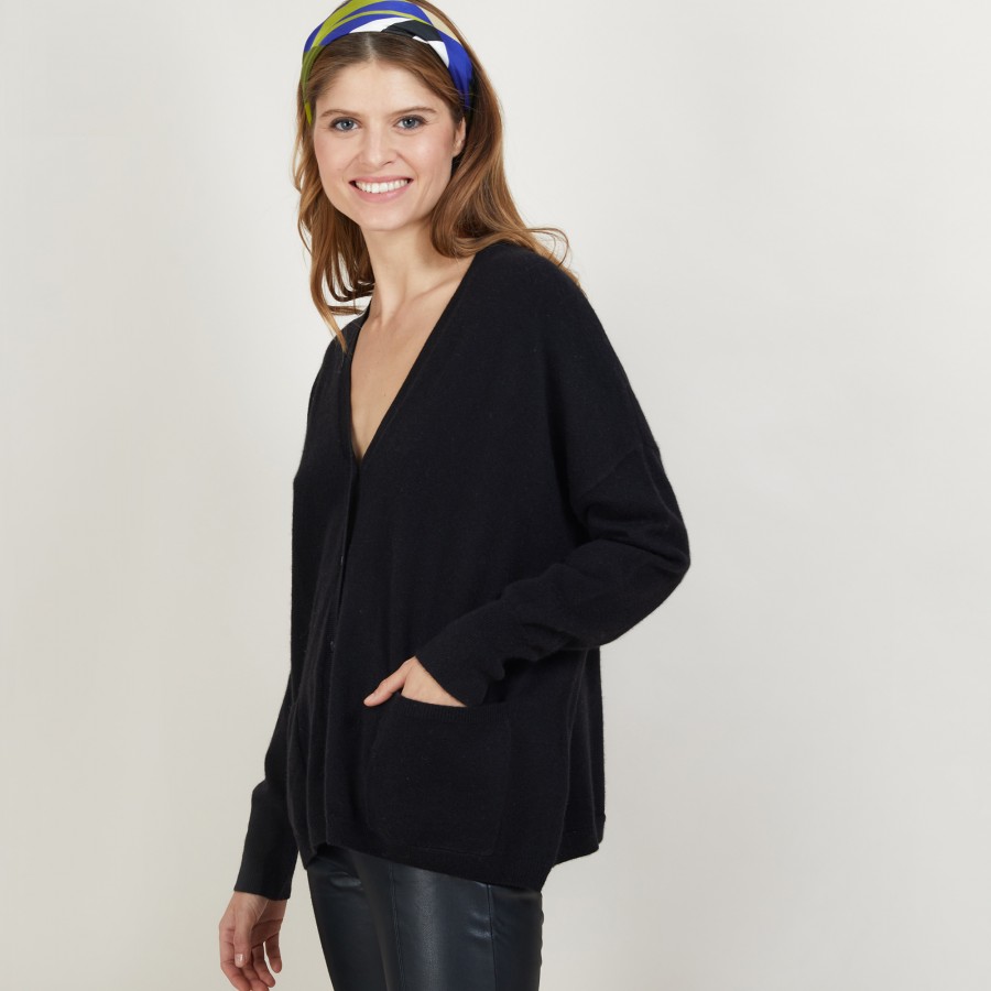 Cardigan de cashmere com decote em V - Brunne