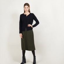 Jupe plissée en laine - Faustina 7050 bronze - 83 Kaki