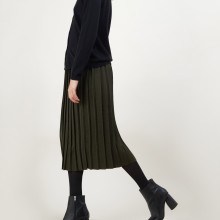 Jupe plissée en laine - Faustina 7050 bronze - 83 Kaki