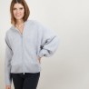 Zipped hooded jacket in 100% cashmere GABIN
