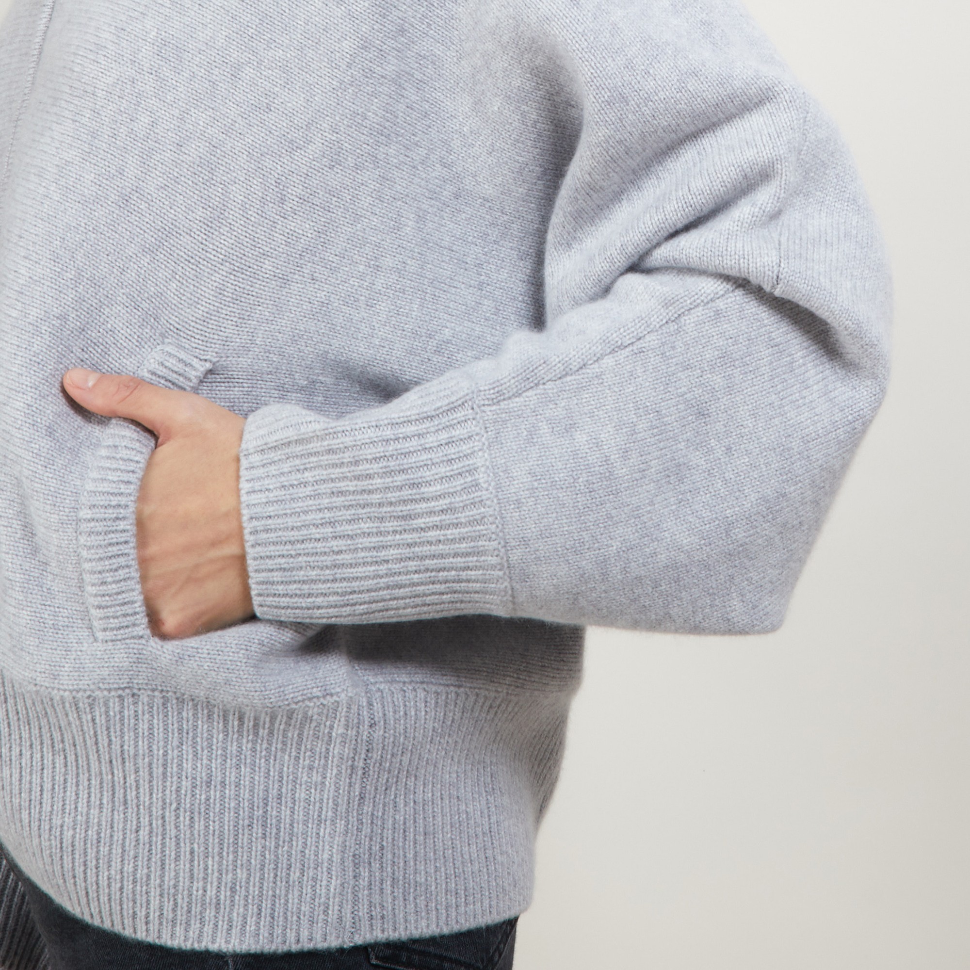 Zipped hooded jacket in 100% cashmere GABIN