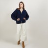 Zipped hooded jacket in 100% cashmere GABIN