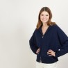 Zipped hooded jacket in 100% cashmere GABIN