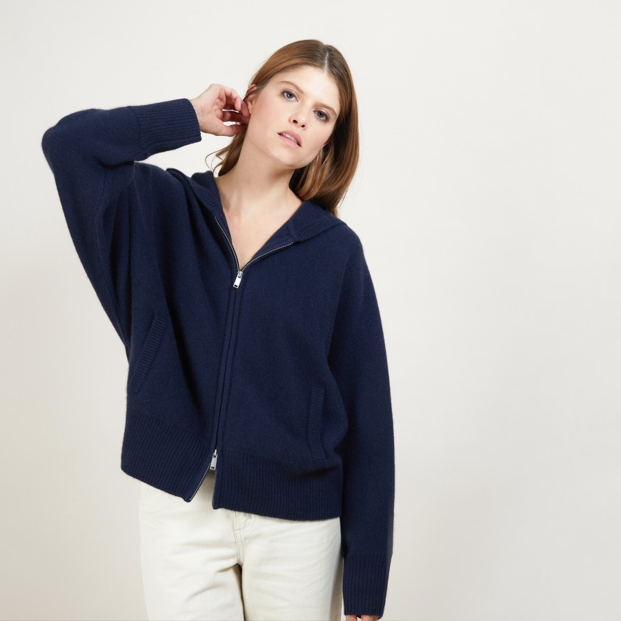Cashmere zipped hooded jacket - Gabien