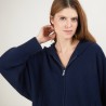 Zipped hooded jacket in 100% cashmere GABIN