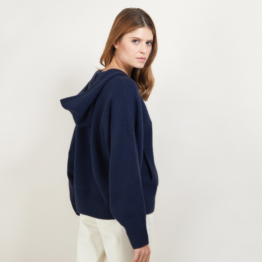 Cashmere zipped hooded jacket - Gabien