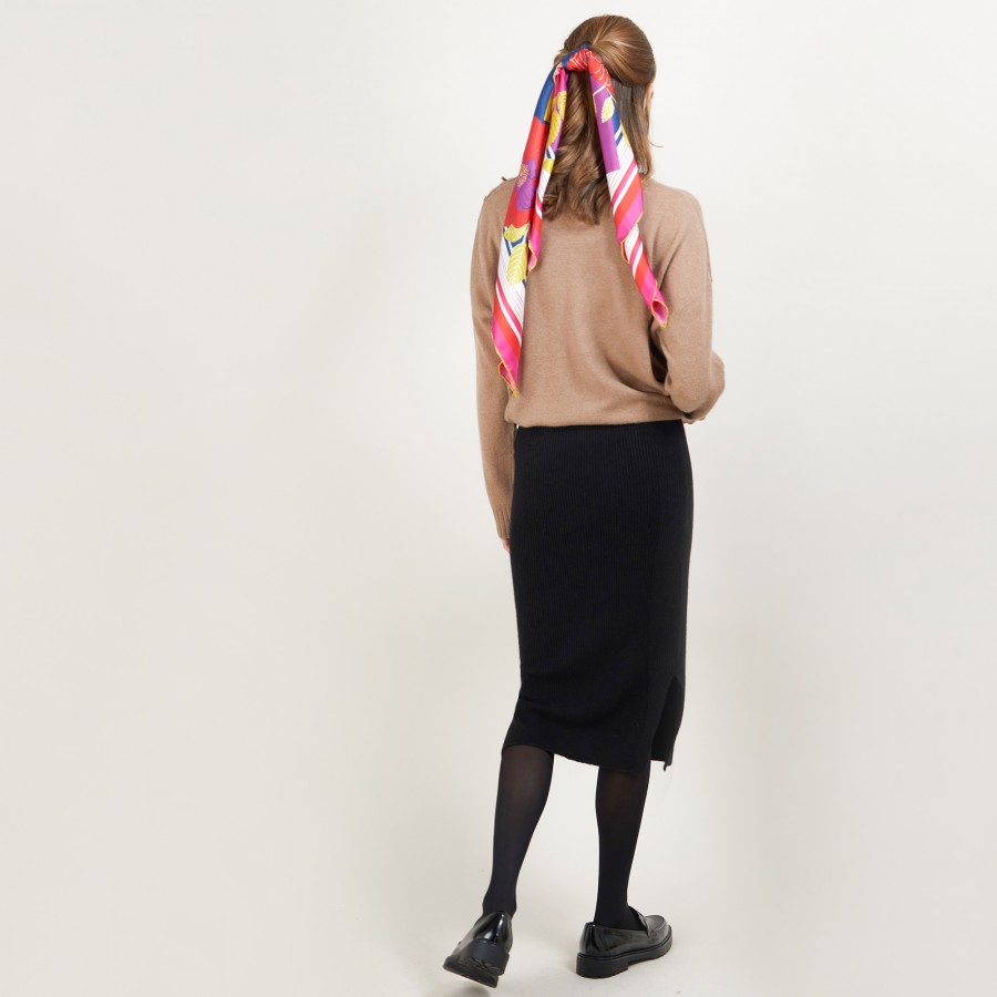 Cashmere slit straight skirt - Grenade