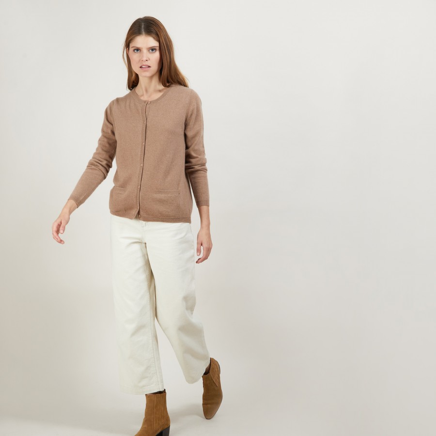 Round neck cashmere cardigan - Ballet