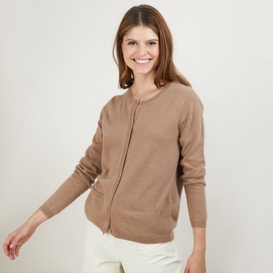 Cardigan de cashmere com gola redonda - Ballet