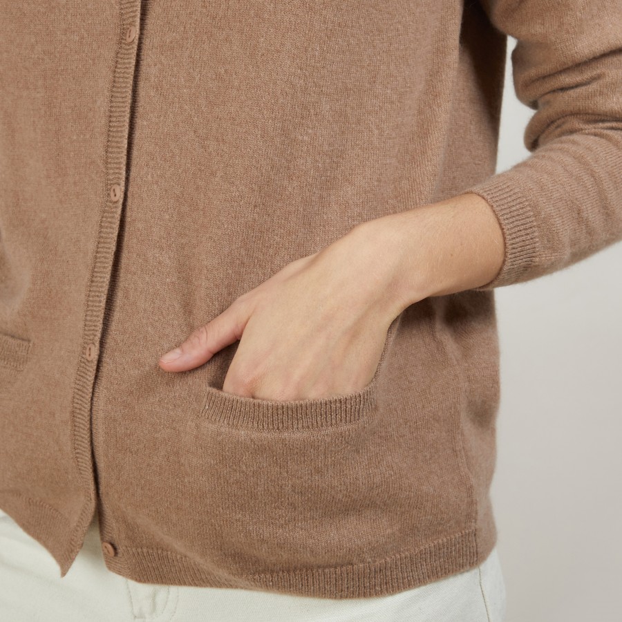 Round neck cashmere cardigan - Ballet