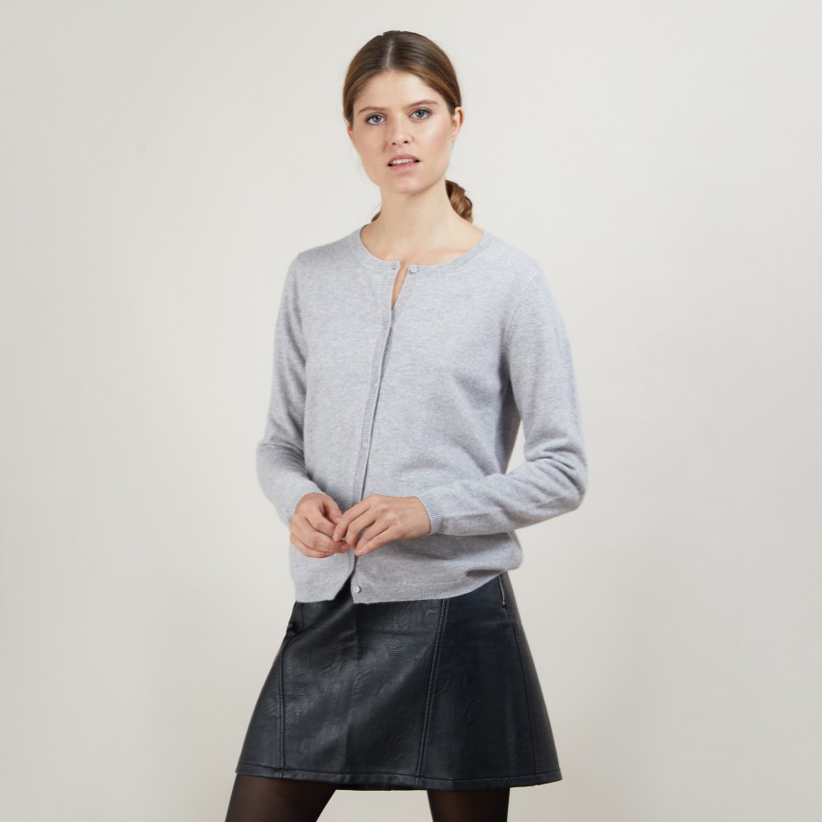 Cardigan de cashmere com gola redonda - Ballet